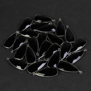 9 Pcs Black Onyx Faceted Dagger Shape 925 Sterling Silver Pendant 31mmx13mm  SS884 - Tucson Beads