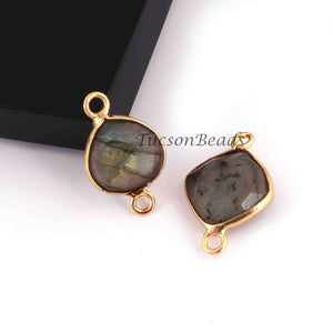 18 Pcs Mix Stone 24k Gold Plated Faceted Assorted Shape Connector -  Mix Stone Bezel Connector 16mmx9mm-19mmx13mm PC761 - Tucson Beads