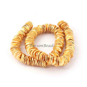 1 Strand 24k Gold Plated Copper Wave Disc Beads, Chips Beads, Copper Potato Chips, Jewelry Making Tools, 8mm, GPC021 - Tucson Beads