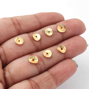 1 Strand 24k Gold Plated Copper Wave Disc Beads, Chips Beads, Copper Potato Chips, Jewelry Making Tools, 8mm, GPC021 - Tucson Beads