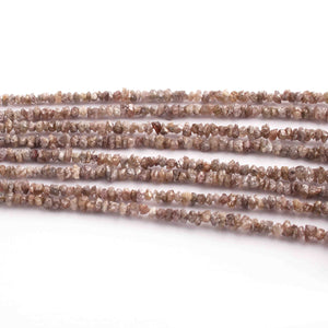 1 Long Strand Grey Lb Coated  Diamond  Nuggets- Raw Diamond Chips Nuggets Center Drill  Beads - 16 Inch Long BR0959 - Tucson Beads
