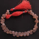 1  Strand Peach Moonstone Faceted Briolettes  - Heart Shape Briolettes -6mm x 8mm -9mm x 8mm , 8 Inches, BR02922 - Tucson Beads