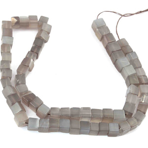 1 Strand  Gray Moonstone Smooth Cube Briolettes - Box Shape 7mmx6mm 16 Inches BR2061 - Tucson Beads