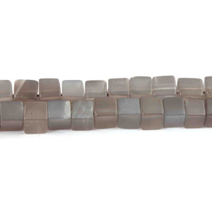 1 Strand  Gray Moonstone Smooth Cube Briolettes - Box Shape 7mmx6mm 16 Inches BR2061 - Tucson Beads