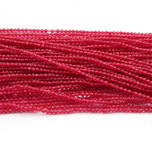 5 Long Strand Ruby  Faceted Ball Gemstone Round Ball Beads-2 mm- 13 Inches RB520 - Tucson Beads