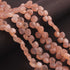 1  Strand Peach Moonstone Faceted Briolettes  - Heart Shape Briolettes -6mm x 8mm -9mm x 8mm , 8 Inches, BR02922