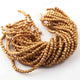 5 Strands  Gold Plated Designer Copper Beads, Casting Copper Beads, Jewelry Making Supplies 4mm 8 inches Bulk Lot GPC385 - Tucson Beads