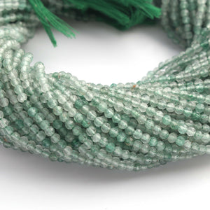 5 Strands Green Strawberry Gemstone Balls, Semiprecious Faceted beads 13 Inches-3mm RB0094 - Tucson Beads