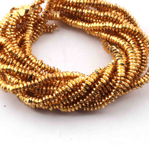 5 Strands 24k Gold Plated Designer Copper Casting Round Charm - 2mm, 7.5 Inches GPC281 - Tucson Beads