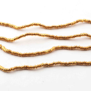 5 Strands 24k Gold Plated Designer Copper Casting Round Beads - 4mm, 7 Inches GPC282 - Tucson Beads