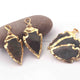 5  Pcs Gray Jasper Arrowhead  24k Gold  Plated Charm Pendant -  Electroplated With Gold Edge 42mmX21mm - AR086 - Tucson Beads