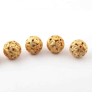 10 Pcs Gold Plated Designer Copper Balls,Casting Copper Balls,Jewelry Making Supplies 20mm  Bulk Lot GPC374 - Tucson Beads