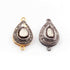 1 Pc Pave Diamond With Rose Cut Diamond 925 Sterling Silver/ Vermeil Pear Drop Connector 24mmx13mm PDC498