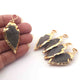 5  Pcs Gray Jasper Arrowhead  24k Gold  Plated Charm Pendant -  Electroplated With Gold Edge 42mmX21mm - AR086 - Tucson Beads