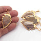 5  Pcs Shaded Gray Jasper Arrowhead  24k Gold  Plated Charm Pendant -  Electroplated With Gold Edge 39mmX23mm - AR089 - Tucson Beads