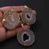 3  Pcs Mix Druzzy 24k Gold Plated Pendant - Electroplated Gold Druzy -49mmx38mm-DRZ100