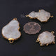 3 Pcs White  Druzzy 24k Gold Plated Connector- Electroplated Gold Druzy -52mmx27mm-32mmx26mm DRZ048 - Tucson Beads