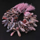 1  Long Strand Pink Opal Smooth  Briolettes -Pear Shape  Briolettes 21mmx7mm-27mmx9mm 9 Inches BR0411 - Tucson Beads