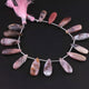 1  Long Strand Pink Opal Smooth  Briolettes -Pear Shape  Briolettes 21mmx7mm-27mmx9mm 9 Inches BR0411 - Tucson Beads