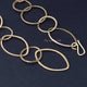 1 Necklace Top Quality 3 Feet Each 24K Gold Plated Round  With Marquise Shape Copper Link Chain - Each 18 inch GPC067 - Tucson Beads