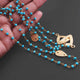 Turquoise Chain Necklace - Faceted Sparkly 24K Gold Plated Necklace ,Tiny Beaded 3mm, Necklace - 36"Long GPC1431 - Tucson Beads