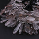 1 Long Strand Black Rutile Faceted Briolettes -Pear Shape  Briolettes 9mmx3mm-25mmx4mm 8 Inches BR0427 - Tucson Beads