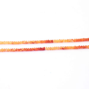 5 Long Strands Ex+++ Quality Shaded Carnelian Faceted Rondelles Beads - Carnelian Small Beads 3mm-4mm 13 Inches Long RB431 - Tucson Beads