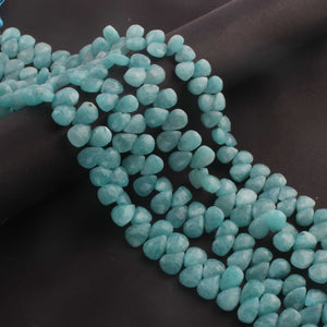 1  Strand Amazonite Faceted Briolettes  - Pear Shape Briolettes - 8mmx6mm - 8 Inches - BR02918 - Tucson Beads
