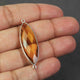 7 Pcs Citrine Faceted 925 Sterling Silver Marquise  Shape Double & Single  Bail Connector & Pendant 41mmx13mm- SS465 - Tucson Beads