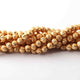 5 Strands Gold Plated Designer Copper Round Balls , Jewelry Making Supplies 8mm 7.5 inches GPC575 - Tucson Beads