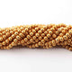 5 Strands 24k Gold Plated Copper Rondelle Beads, Designer Beads,Copper Beads, Jewelry Making Tools, 5mm , 8 Inches GPC272 - Tucson Beads