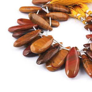 1  Long Strand Camel Jasper Smooth   Briolettes -Pear Shape  Briolettes  27mmx12mm-33mmx12mm- 7 Inches BR0404 - Tucson Beads