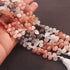 1 Strand Multi Moonstone Faceted Briolettes  - Pear Shape Briolettes -12mmx8mm-7mmx5mm - 8 Inches - BR02927