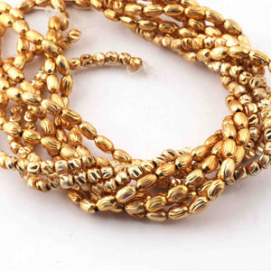 4 Strands Gold Plated Designer Copper Beads, Casting Copper Beads, Jewelry Making Supplies 5mm 8inches Bulk Lot GPC640 - Tucson Beads
