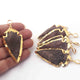 6  Pcs Shaded Brown Jasper Arrowhead  24k Gold  Plated Charm Pendant -  Electroplated With Gold Edge 56mmX28mm - AR062 - Tucson Beads