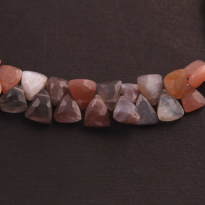 1 Strand Multi Moonstone Faceted Briolettes -Trillion Shape Briolettes -10mmx9mm-8mmx6mm - 8 Inches - BR02926 - Tucson Beads