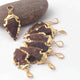 17 Pcs Brown Jasper Arrowhead  24k Gold  Plated Charm Pendant -  Electroplated With Gold Edge 40mmX20mm - AR052 - Tucson Beads