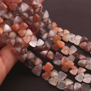1 Strand Multi Moonstone Faceted Briolettes -Trillion Shape Briolettes -10mmx9mm-8mmx6mm - 8 Inches - BR02926 - Tucson Beads