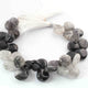 1  Long Strand Black Rutile  Smooth Briolettes - Heart Shape  Briolettes - 13mmx12mm-27mmx26mm- 9 Inches BR3322 - Tucson Beads