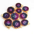 10 Pcs Pink Druzzy Geode Raw Drusy Agate Slice Pendant - Electroplated Gold Druzy Pendant DRZ269