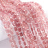 1  Long Strand Strawberry Quartz Faceted Briolettes - Cushion Shape Briolettes  7mm -14 Inches BR02654