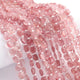 1  Long Strand Strawberry Quartz Faceted Briolettes - Cushion Shape Briolettes  7mm -14 Inches BR02654 - Tucson Beads