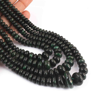 4 Strands Of Genuine Emerald Necklace - Smooth Rondelle Beads - Rare & Natural Necklace - Stunning Elegant Necklace - BRU122 - Tucson Beads
