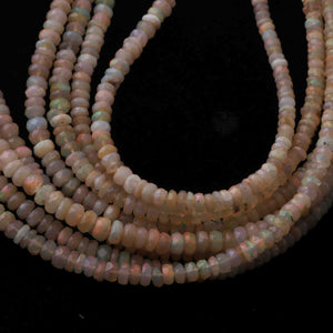1 Strand Long 100% Natural And Genuine Rare Ethiopian Welo Opal  Faceted Rondelles - 2mm-5mm  16 Inch BRU038 - Tucson Beads