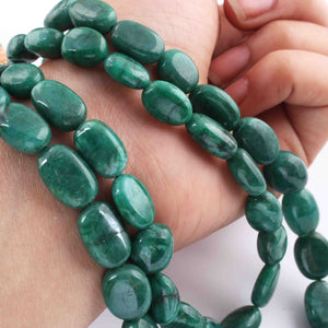 410 Carats 2 Strands Of Precious Genuine Natural Emerald Necklace - Smooth oval  Beads - Rare & Natural Emerald Necklace - Stunning Elegant Necklace SPB0163 - Tucson Beads