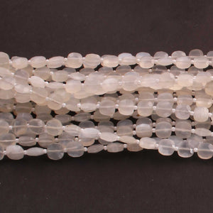 1  Long Strand White Moonstone Faceted Briolettes - Cushion Shape Briolettes  6mm-7mm -14 Inches BR02667 - Tucson Beads