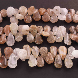 1  Long Strand  Golden Rutile Smooth Briolettes -Pear Shape  Briolettes - 14mmx10mm-23mmx11mm 8 Inches BR3703 - Tucson Beads