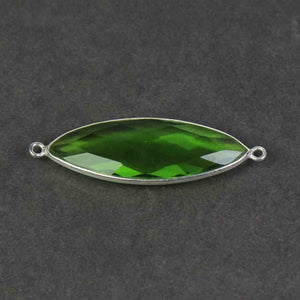 6 Pcs Peridot  Faceted 925 Sterling Silver Marquise  Shape Double & Single  Bail Connector & Pendant 41mmx13mm & 39mmx13mm- SS498 - Tucson Beads