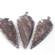 3 Pcs Jasper Arrowhead Oxidized Silver Plated Single Bail Pendant - Electroplated With Silver Edge - 90mmx39mm AR117 - Tucson Beads