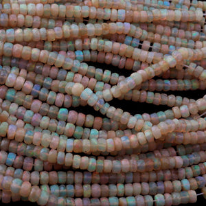 1 Strand Long 100% Natural And Genuine Rare Ethiopian Welo Opal  Faceted Rondelles - 4mm-6mm  17 Inch BRU044 - Tucson Beads